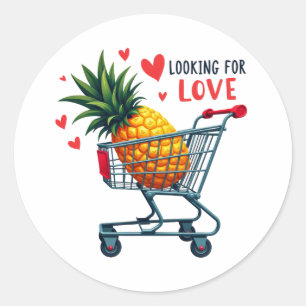 Sticker Rond A la recherche d'amour - Ananas Dating Craze