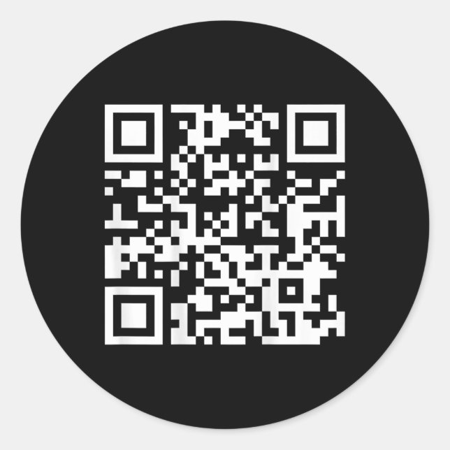 Sticker Rond (à l'arrière) Drôle Qr Fck Off Code Dire Citation  (Devant)