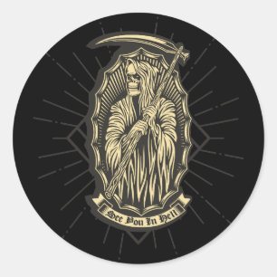 Sticker Rond À L'Enfer