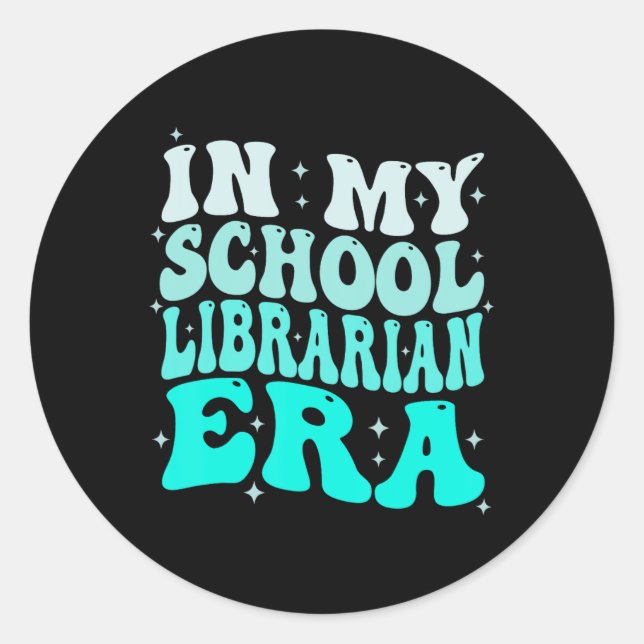 Sticker Rond À l'ère de la bibliothécaire de mon école, retour  (Devant)