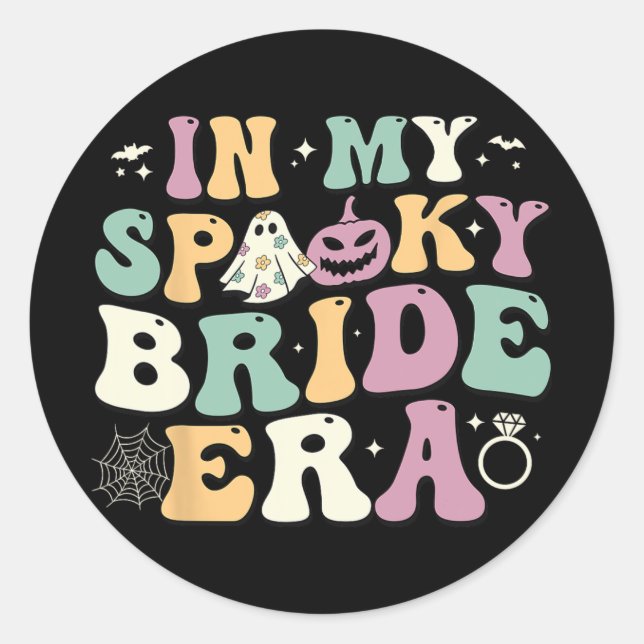Sticker Rond À l'ère de ma mariée effrayante Halloween enterrem (Devant)