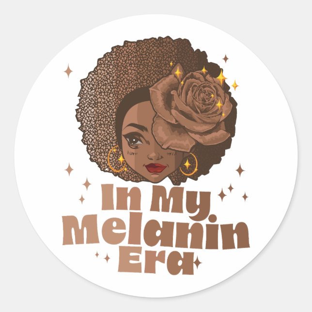Sticker Rond À l'ère de ma Melanin Histoire noire Junetdix (Devant)
