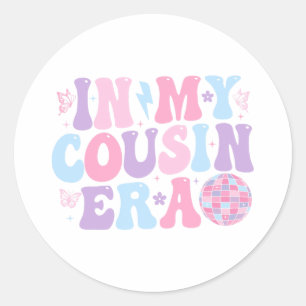 Sticker Rond À l'ère de mon Cousin, des cousins rétro pour les 