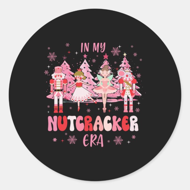 Sticker Rond À l'ère de mon Noisette Noisette de Noël Ballet (Devant)