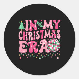 Sticker Rond À l'ère de Noël Joyeux Noël Arbre de Noël Joyeux N
