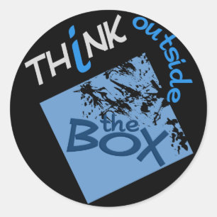 Sticker Rond À L'Extérieur De La Boîte