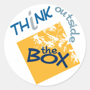 Sticker Rond À L'Extérieur De La Boîte