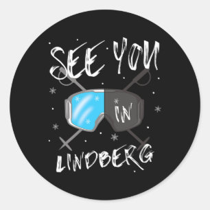 Sticker Rond À Lindberg Allemagne Vacances Ski Goggings