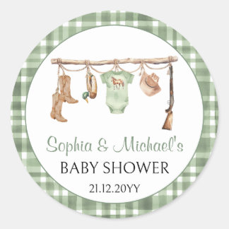 Sticker Rond A little hunter baby shower cupcake topper