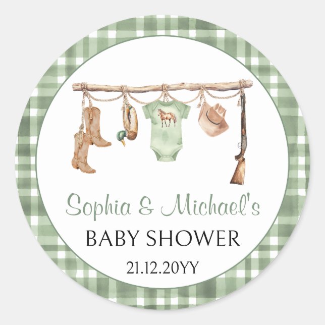 Sticker Rond A little hunter baby shower cupcake topper (Devant)