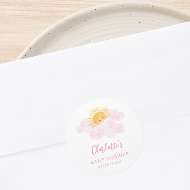 Sticker Rond A Little Ray Of Sunshine Baby Shower (Créateur téléchargé)
