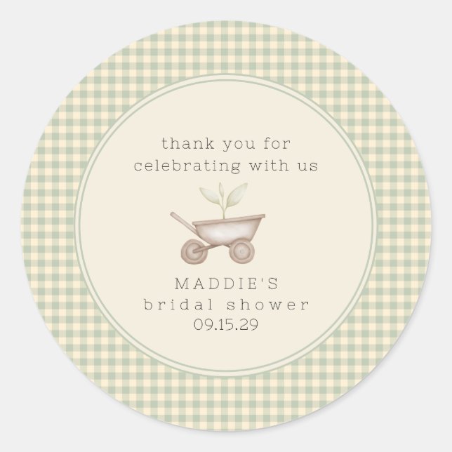 Sticker Rond A Little Sprout is on the Way Baby Shower  (Devant)