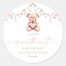 A Little Sweetheart Pink Teddy Bear Baby Shower