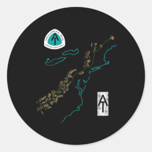 Sticker Rond À Logo Carte de Randonnée du Sentier des Appalache