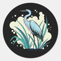 A-Majestic Blue Heron Stands Tall In A Vibrant