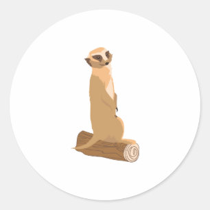 Sticker Rond A Meerkat