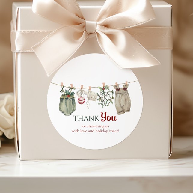 Sticker Rond A Merry Little Girl Christmas Clothes Thank You (Créateur téléchargé)