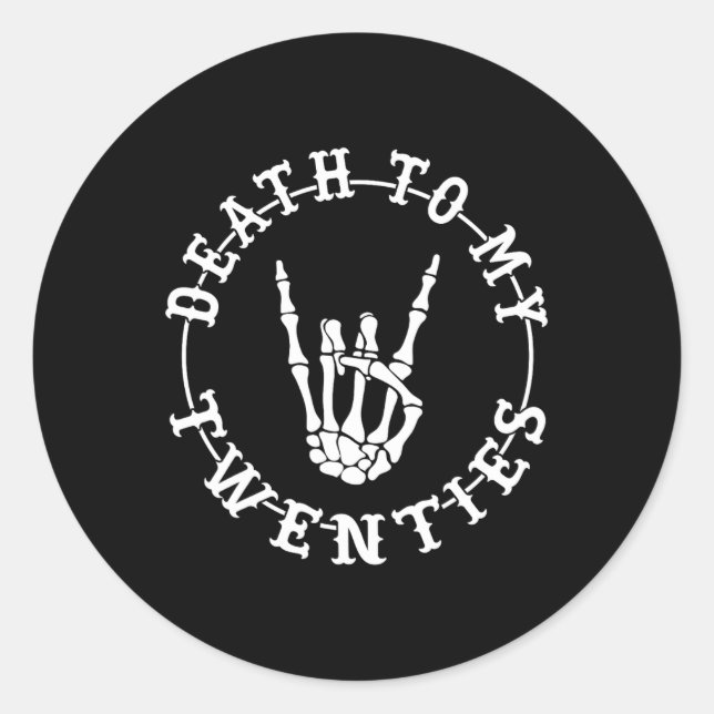 Sticker Rond À mes 20 ans 30e anniversaire Skeleton Hallowe mai (Devant)