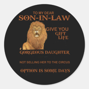 Sticker Rond À Mon Cher Belle-Fils, Donne-Toi Une Fille Magnifi