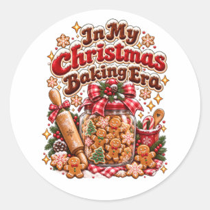 Sticker Rond À mon ère de la pâtisserie de Noël Rétro Pain d'ép