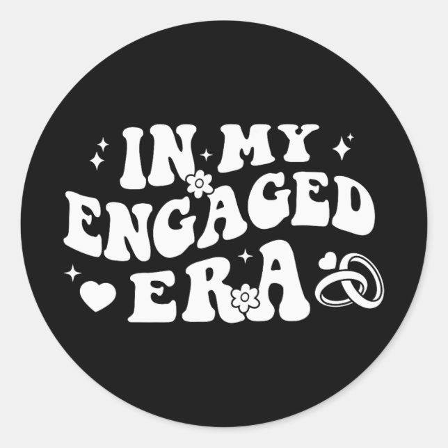 Sticker Rond À mon ère fiancée Retro Mariée Enterrement de vie  (Devant)