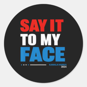 Sticker Rond A Mon Visage Kamala Harris Élection Présidentielle