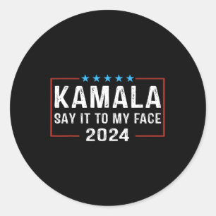 Sticker Rond À Mon Visage Kamala Harris Pour Président 2024 5
