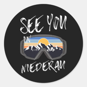 Sticker Rond À Niederau Tyrol Vacation Ski Goggings