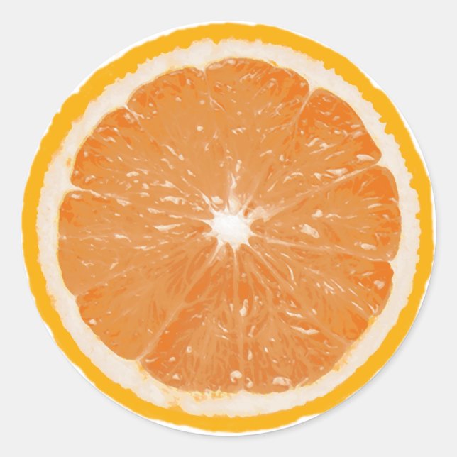 Sticker rond à note de fruits - Orange (Devant)