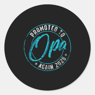 Sticker Rond À nouveau promu opa 2026 grand-père vintage reveal