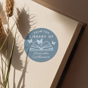Sticker Rond À partir de la bibliothèque du livre personnalisé 
