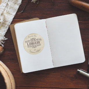 Sticker Rond À partir de la bibliothèque du propriétaire du liv