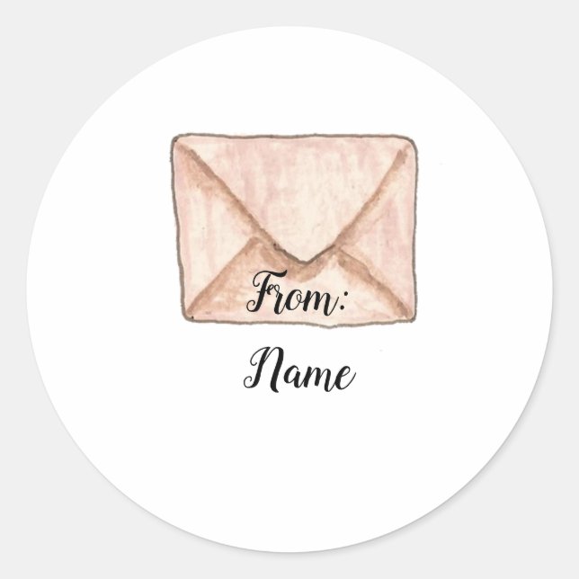 Sticker Rond À partir de l'autocollant d'enveloppe d'aquarelle (Devant)