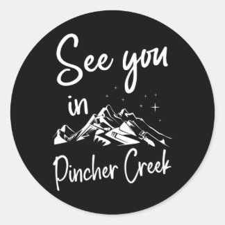 Sticker Rond À Pincher Creek Vacances Ski