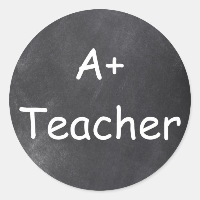 Sticker Rond A plus Teacher Chalkboard Design Venin Idea (Devant)