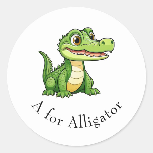 Sticker Rond A pour Alligator (Devant)