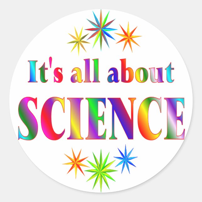 Sticker Rond À propos de la science (Devant)