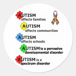 STICKER ROND A PROPOS DE L'AUTISME
