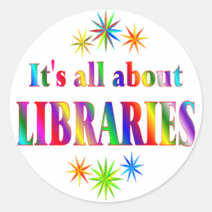 Sticker Rond A propos des bibliothèques