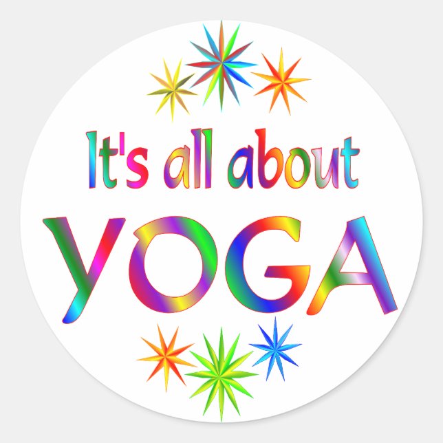Sticker Rond A propos du yoga (Devant)