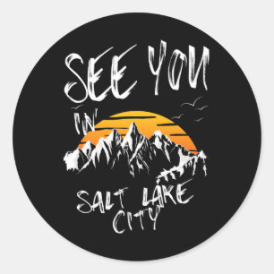 Sticker Rond À Salt Lake City Usa Vacances Ski Randonnée