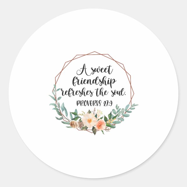 Sticker Rond A Sweet Friendship Refreshes The Soul Friend Bff I (Devant)
