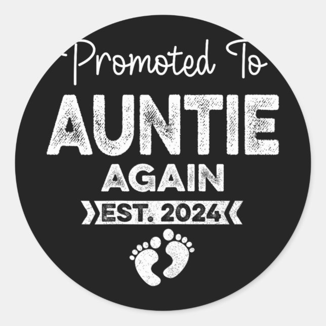 Sticker Rond À Tante Est 2024 Faire-part de grossesse 1 (Devant)