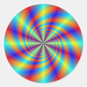 Sticker rond à tourbillon psychédélique