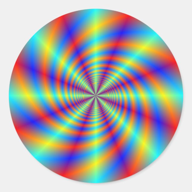 Sticker rond à tourbillon psychédélique (Devant)