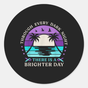 Sticker Rond À travers chaque nuit sombre un jour plus lumineux