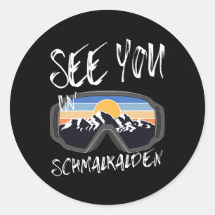 Sticker Rond A Voir À Schmalkalden Allemagne Vacances Ski Goggl