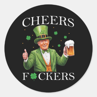 Sticker Rond À votre santé Ers St Patricks Day Bière drôle à bo