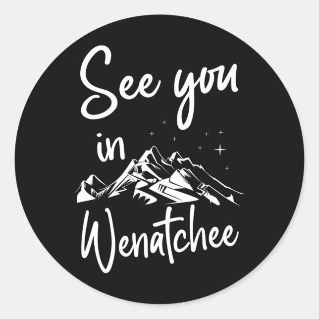 Sticker Rond À Wenatchee Usa Vacances Ski (Devant)