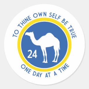 Sticker Rond AA Sois Fidèle à Toi-Même Chameau 24 Heures YB